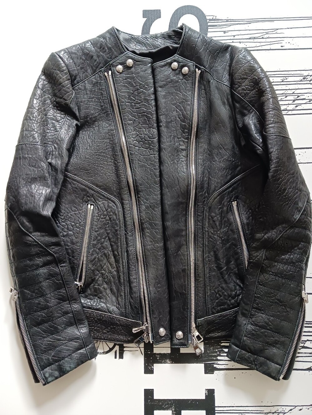 Balmain x H& M Genuine Leather Jacket Size US 34R, EU 44